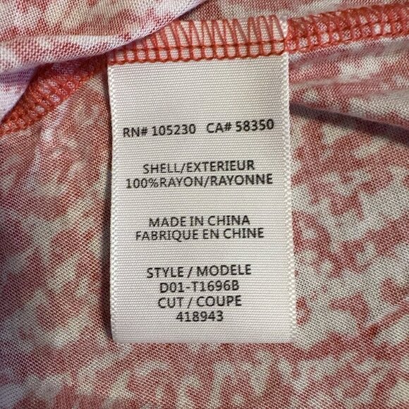 Joie Orange White Loose Fit Tank Top Women’s XS Free People Style SUMMER BEACH - Picture 8 of 9